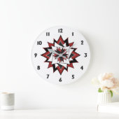 カントリースターホワイト ラージ壁時計 (ホーム)
