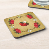 カントリーストロベリーコルクコースター コースター (左側)