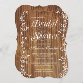 カントリースワールズウッ素朴ドブライダルシャワー招待状 招待状 (正面/裏面)