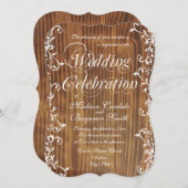 カントリースワールバ素朴ンウッド結婚式招待状 招待状 (正面/裏面)