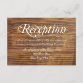 カントリースワール素朴ウッドウェディングレセプションカード エンクロージャーカード (裏面)