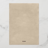 カントリータン葉ウォーターカラー&マウンテン結婚ズ 箔招待状 (裏面)