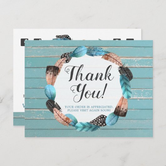 カントリーターコイズウッドフェアー矢印ボーホ ポストカード (正面/裏面)