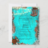 カントリーターコイズカウボーイブーツバチェロレッテ 招待状 (正面)