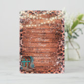 カントリーターコイズカウボーイブーツブライダルシャワー 招待状 (スタンド正面)