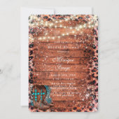 カントリーターコイズカウボーイブーツブライダルシャワー 招待状 (正面)