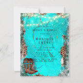カントリーターコイズカウボーイブーツブルンク&バブリー 招待状 (正面)