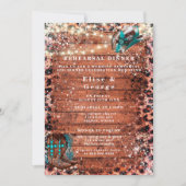 カントリーターコイズカウボーイブーツリハーサルディナー 招待状 (正面)