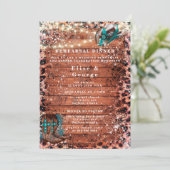 カントリーターコイズカウボーイブーツリハーサルディナー 招待状 (スタンド正面)