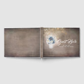 カントリーダスティ素朴ブルーフローラメイスンジャー結婚ズ ゲストブック (全面)