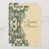 カントリーダマスクヴィンテージブライダルシャワー招待 招待状 (正面/裏面)