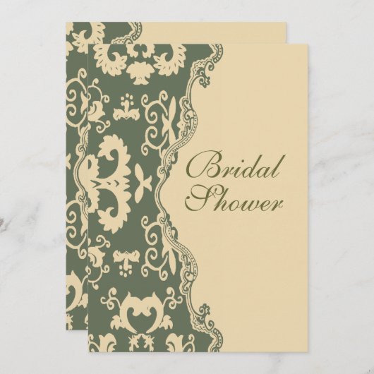 カントリーダマスクヴィンテージブライダルシャワー招待 招待状 (正面/裏面)