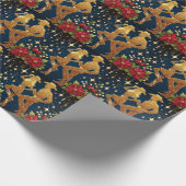 カントリーダンサーのクリスマス休暇の挨拶 ラッピングペーパー (角)