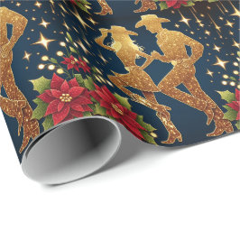 カントリーダンサーのクリスマス休暇の挨拶 ラッピングペーパー