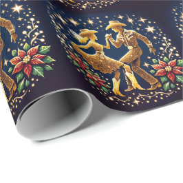 カントリーダンサー広場ダンサーのクリスマス ラッピングペーパー