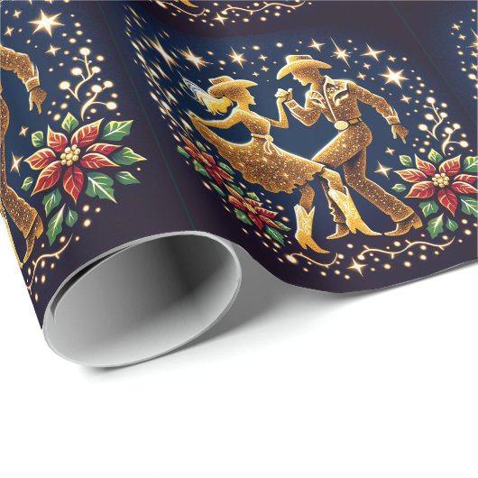 カントリーダンサー広場ダンサーのクリスマス ラッピングペーパー (ロールコーナー)