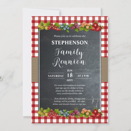カントリーチェック果実とシャルボードファミリー懇親会 招待状 (正面)