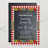 カントリーチェック果実とシャルボードファミリー懇親会 招待状 (正面/裏面)