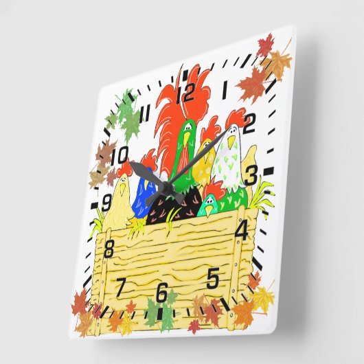 カントリーチキンクランの壁時計 スクエア壁時計 (傾斜)