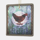 カントリーチキンファーム新鮮な卵エフエマラ セラミックオーナメント (左)