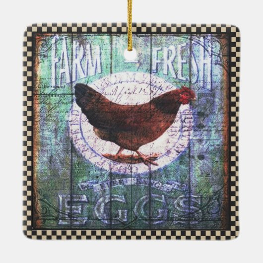 カントリーチキンファーム新鮮な卵エフエマラ セラミックオーナメント (裏面)