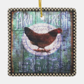 カントリーチキンファーム新鮮な卵エフエマラ セラミックオーナメント (正面)