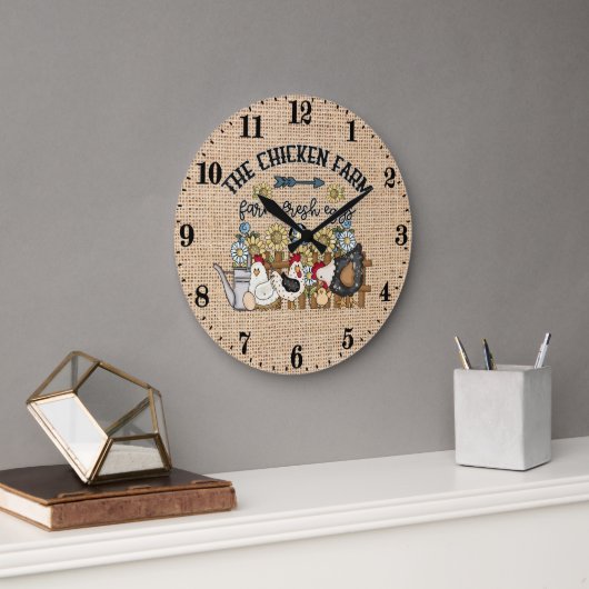 カントリーチキン・ファームの生卵 ラージ壁時計 (オフィス)