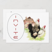 カントリーチキン&ロースターバーンシーンカスタム招待状 招待状 (正面/裏面)