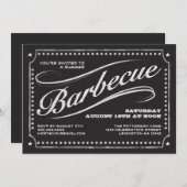 カントリーチャルクボードサマーバーベキュー招待状 招待状 (正面/裏面)