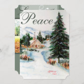 カントリーチャーチウィンターマウンテンシーンフォトカード シーズンカード (正面/裏面)