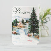 カントリーチャーチウィンターマウンテンシーンフォトカード シーズンカード (スタンド正面)