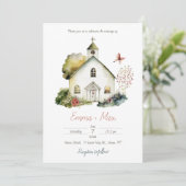 カントリーチャーチウォーターカラー結婚式招待状 招待状 (スタンド正面)