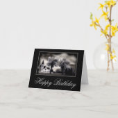 カントリーチャーチクリスチャンハッピーバースデーカード カード (黄色い花)