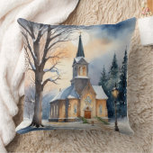 カントリーチャーチ、カントリークリスマスチャーチ、チャーチ クッション (ブランケット)