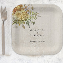 カントリーチャームとボホの花 ペーパープレート