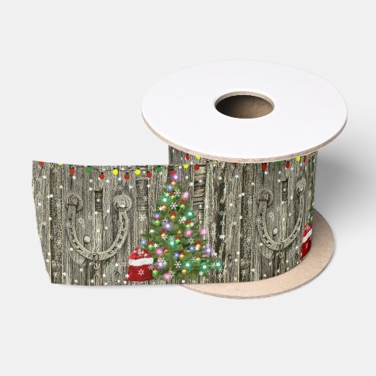 カントリーチャームクリスマス サテンリボン (リール)