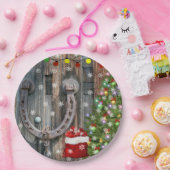 カントリーチャームクリスマス ペーパープレート (パーティー)