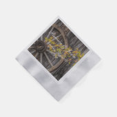 カントリーチャーム素朴 – 西ワゴンホイール 縁ありカクテルナプキン (角)