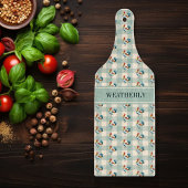 カントリーチ素朴ェックルースターモノグラム |名前 カッティングボード