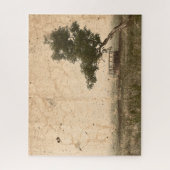 カントリーツリー素朴ヴィンテージアンティークベージュファーム ジグソーパズル (縦)