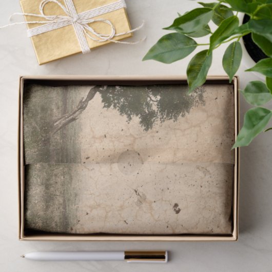 カントリーツリー素朴ヴィンテージアンティークベージュファーム 薄葉紙 (ギフト)