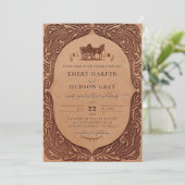 カントリーツールレザーウェスタンコーチシック結婚ズ 招待状 (スタンド正面)
