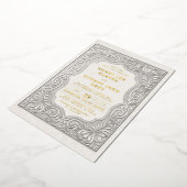 カントリーツールレザーウェスタン素朴金ゴールド結婚ズ 箔招待状