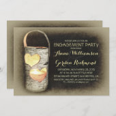 カントリーツ素朴リーキャンドル婚約パーティ 招待状 (正面/裏面)