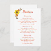 カントリーテイストのウェディング　ひまわり　案内 エンクロージャーカード (正面/裏面)