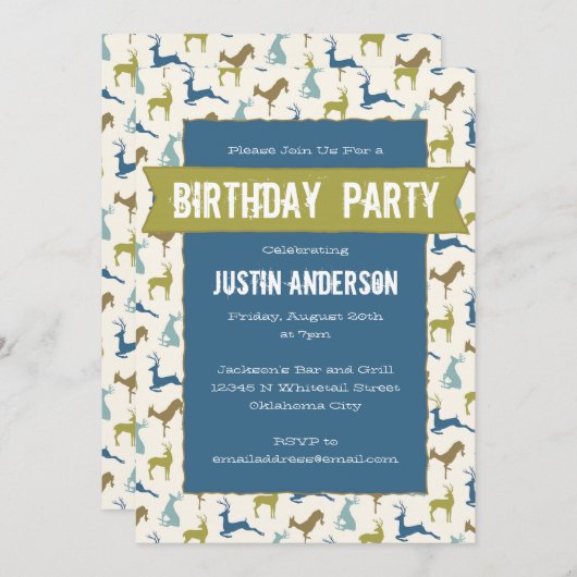 カントリーデアの誕生日パーティー 招待状 (正面/裏面)