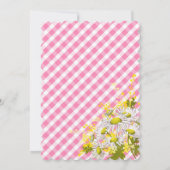 カントリーデイジージンガムチェックガールベビーシャワー 招待状 (裏面)