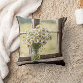 カントリーデイジーブーケ入り窓 クッション (ブランケット)