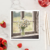 カントリーデイジーブーケ入り窓 スタンダードランチョンナプキン (インサイチュ)