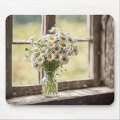 カントリーデイジーブーケ入り窓 マウスパッド (正面)